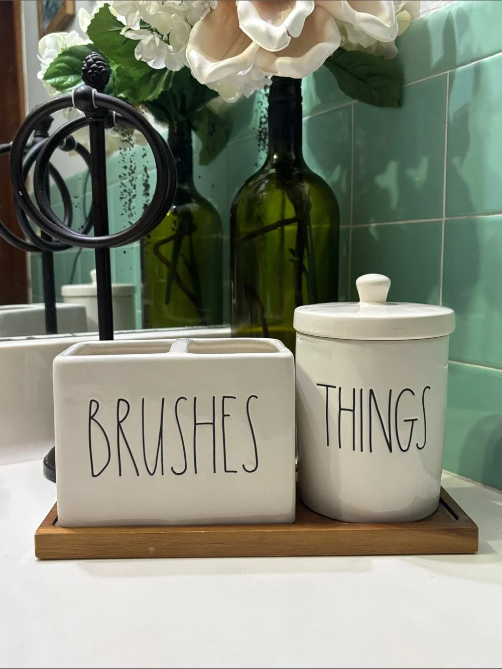 Rae Dunn Artisan Collection by Magenta “Brushes & Things” bathroom or vanity set